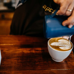 Apricot coffee latte art